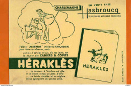 BUVARD : Papiers Des Cahiers HERAKLES  Charlemagne  HASBROUCQ Tourcoing - Stationeries (flat Articles)