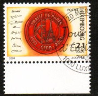 LUXEMBOURG, LUXEMBURG 2001, MI 1529, 5 JAHRE PARISER VERTRAG CECA, ESST, GESTEMPELT, OBLITERE - Gebraucht