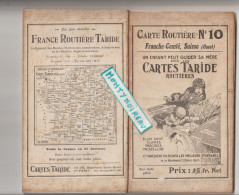 V P :  Carte Routière N 10 Franche-Comté, Suisse , Sur Toile ,illustrateur Dormoy?,POIDS : 200grammes - Cartes Routières