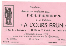 Buvard A L'OURS BRUN  Fabrique De Fourrures à Dinan 22 - Animales