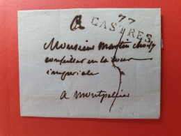 Marque Postale De Castres Sur Lettre Sans Texte Pour Montpellier - JJ 126 - 1801-1848: Voorlopers XIX