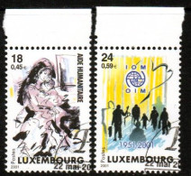 LUXEMBOURG, LUXEMBURG 2001, MI 1535 -1536, HUMANITÄRER EINSATZ,  ESST, GESTEMPELT, OBLITERE - Gebruikt