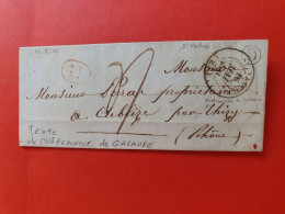 Cad De St Vallier Sur Lettre Avec Texte De Châteauneuf De Galaure Pour Thizy En 1841 - JJ 129 - 1801-1848: Précurseurs XIX