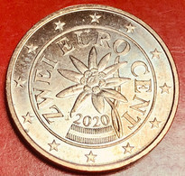 AUSTRIA - 2020 - Moneta - Stella Alpina - Euro - 0.02 - Oesterreich