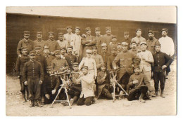 CPA 3412 - MILITARIA - Carte Photo Militaire - Mitrailleuse - Un Groupe De Soldats Mitrailleurs à BOURGES - Characters