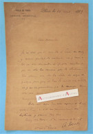 ● L.A.S 1889 Alphonse DEVILLE - Conseil Municipal De Paris - Né à Dole - élections - Lettre Autographe - Politico E Militare