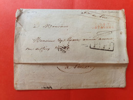 Marque Postale De Pont Audemer En PP En Rouge Sur Enveloppe Cachetée ( Avec Pli )  Pour Paris En 1817  - JJ 136 - 1801-1848: Voorlopers XIX