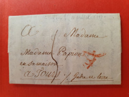 Marque Postale De Paris Sur Lettre Avec Texte De Bezons Pour Tours En 1818 - JJ 141 - 1801-1848: Vorläufer XIX