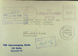 DDR: Orts-Brief Mit ZKD-ASF-Stpl. Und Kontroll-Stpl "Richtige Anschrift.." Von VEB Gasversorgung 102 Berlin Vom 17.11.66 - Servicio Central De Correos