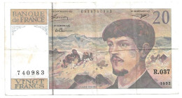 Billet 20 Francs Debussy 1992 - 20 F 1980-1997 ''Debussy''