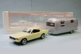 Norev Jet-Car - FORD MUSTANG 1968 Jaune + Caravane AIRSTREAM Neuf NBO 1/43 - Norev