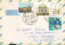 BRESIL AFFRANCHISSEMENT COMPOSE SUR LETTRE POUR LA FRANCE 1979 - Covers & Documents