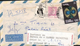 BRESIL AFFRANCHISSEMENT COMPOSE SUR LETTRE POUR LA FRANCE 1972 - Lettres & Documents