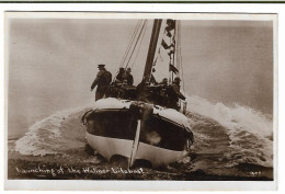 Real Photo Postcard, Kent, Dover, Walmer, Launching Of The Lifeboat, Sea, People. - Dover