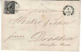SAXONY 1858  Letter Sent  To Dresden - Sachsen