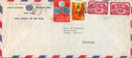 NATIONS UNIES AFFRANCHISSEMENT COMPOSE SUR LETTRE SPECIALE POUR LA SUISSE 1963 - Briefe U. Dokumente