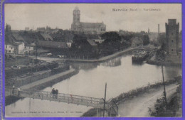 Carte Postale 59. Merville  Péniche  Et Passerelle Métaliquet Très Beau Plan - Merville