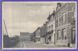 Carte Postale 59. Merville Avenue De La Gare Très Beau Plan - Merville