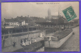 Carte Postale 59. Merville Péniche Sur La Lys Très Beau Plan - Merville