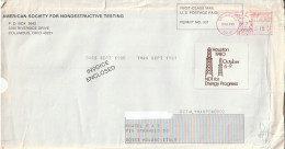 Affrancature Meccaniche Rosse (EMA) - USA -Columbus (OHIO)1980 - American Society For Nondestructive Testing - - Lettres & Documents