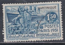Martinique N° 132  O   Exposition Coloniale De Paris : 1 F. 50 Bleu  Oblitération Légère  Sinon TB - Otros & Sin Clasificación