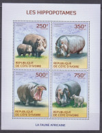 2014 Ivory Coast Cote D'Ivoire 1604-1607KL Fauna - Hippopotamus 8,50 € - Rhinocéros