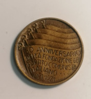 Medaglia 50 Anniversario Fondazione Del Partito Comunista Italiano 1921-1971 Medaglia Medal - Professionali/Di Società