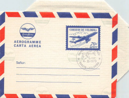 COLOMBIA - AEROGRAMME 70c 1970 FDC  / *1116 - Colombia