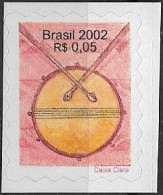 BRAZIL - DEFINITIVES: MUSICAL INSTRUMENTS (SNARE DRUM, SELF-ADHESIVE) 2002 - MNH - Musique