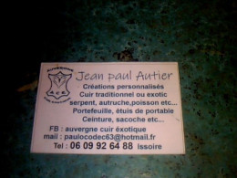 Issoire Auvergne Carte De Visite Cuirs Jean Paul Autier - Cartes De Visite