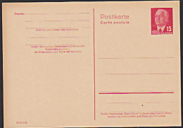 Wilhelm Pieck 1. Präsident Politiker Ganzsachen Karte DDR GA P64 II 15 Pf.  - Postales Privados - Nuevos
