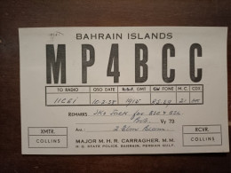 Qsl Radio Amateur Bahrain Islands 1958 MP4BCC - Bahrein