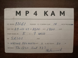 Qsl Radio Amateur Kuwait 1957 MP4KAM - Koweït