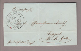 CH Heimat ZH Männedorf 1850-09-28 Armensache Brief O.M. über Rapperswil, Wattwil Nach Cappel - 1843-1852 Kantonalmarken Und Bundesmarken