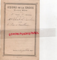 87- LIMOGES- SOEURS DE LA CROIX MAISON MERE - ELISABETH FAUCHER PRIX D' EXCELLENCE -26 JUILLET 1900 - Documents Historiques