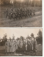 Lager  Senne, 2 Fotos  Je Kompanie ? , Rückseite Klebereste - 1914-18