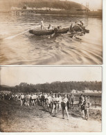 Soldaten  Im Schlauchboot Und Beim Schwimmenj Rückseite Klebereste - 1914-18