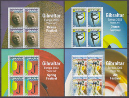 2003 Gibraltar 1032-1035VB+Tab Europa Cept 28,00 € - 2003