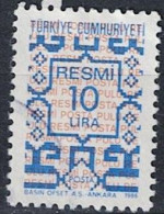 Türkei Turkey Turquie - Dienst/Service Ornamente (MiNr: 181) 1986 - Gest Used Obl - Sellos De Servicio