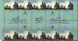 Aland Islands Åland Finland 2011 Europa CEPT Forests Block Of 10 Stamps And Labels Mint - 2011