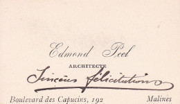 MALINES PEEL Edmond Architecte Carte De Visite Fin 19eme Siècle MECHELEN - Cartes De Visite