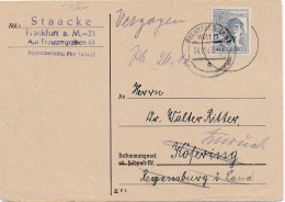 33366# POSTKARTE FRANKFURT MAIN WEST 1947 ZURUCH - Lettres & Documents