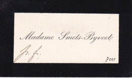 PEER Madame SMETS-BYVOET Carte De Visite Fin Du 19e Siècle - Cartes De Visite