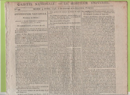 GAZETTE NATIONALE 09 04 1793 - DANTON - TRAHISON DUMOURIEZ - LE QUESNOY / VALENCIENNES - CREATION COMITE DE SALUT PUBLIC - Newspapers - Before 1800