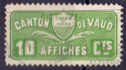 SWITZERLAND -  CANTON DE VAUD  LABEL - O - Revenue Stamps