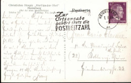 ! Karte Aus Heidelberg, Maschinenwerbestempel 1944, Posteigenwerbung, Zur Ortsangabe Gehört Stets Die  Postleitzahl - Lettres & Documents