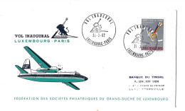 Vol Inaugural Luxembourg-Paris.Luxair.1962. - Lettres & Documents