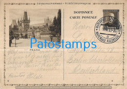 210448 CZECH REPUBLIC PRAHA VIEW PARTIAL CANCEL YEAR 1933 CIRCULATED TO GERMANY POSTAL STATIONERY POSTCARD - Unclassified