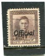 NEW ZEALAND - 1938  9d  BROWN  KGVI   OVERPRINTED  OFFICIAL  FINE USED - Service