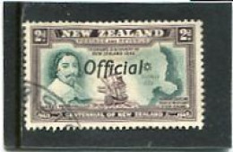 NEW ZEALAND - 1940  2d  BRITISH  SOVEREIGNTY   OVERPRINTED  OFFICIAL  FINE USED - Service
